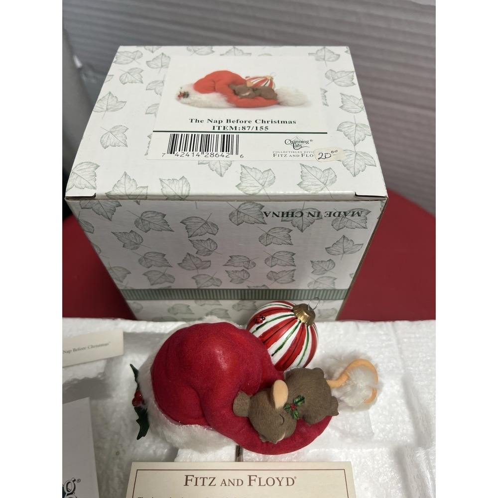 Charming‎ Tails The Nap Before Christmas Fitz and Floyd 87/155 mouse Sleeping
